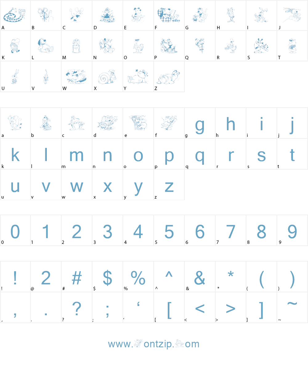 Krazy Kritters Font Character